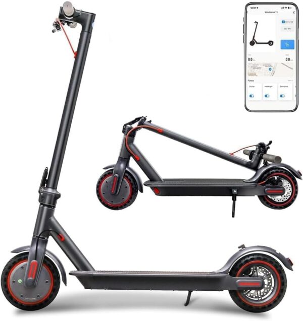 Trottinette électrique adulte 350W, pliable, 30 miles autonomie, frein double, application mobile