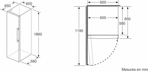 Bosch KSV36VLDP - Réfrigérateur 1 Porte Pose Libre 186 cm, 346 L, Inox, Classe Énergétique D - Série 4 – Image 4