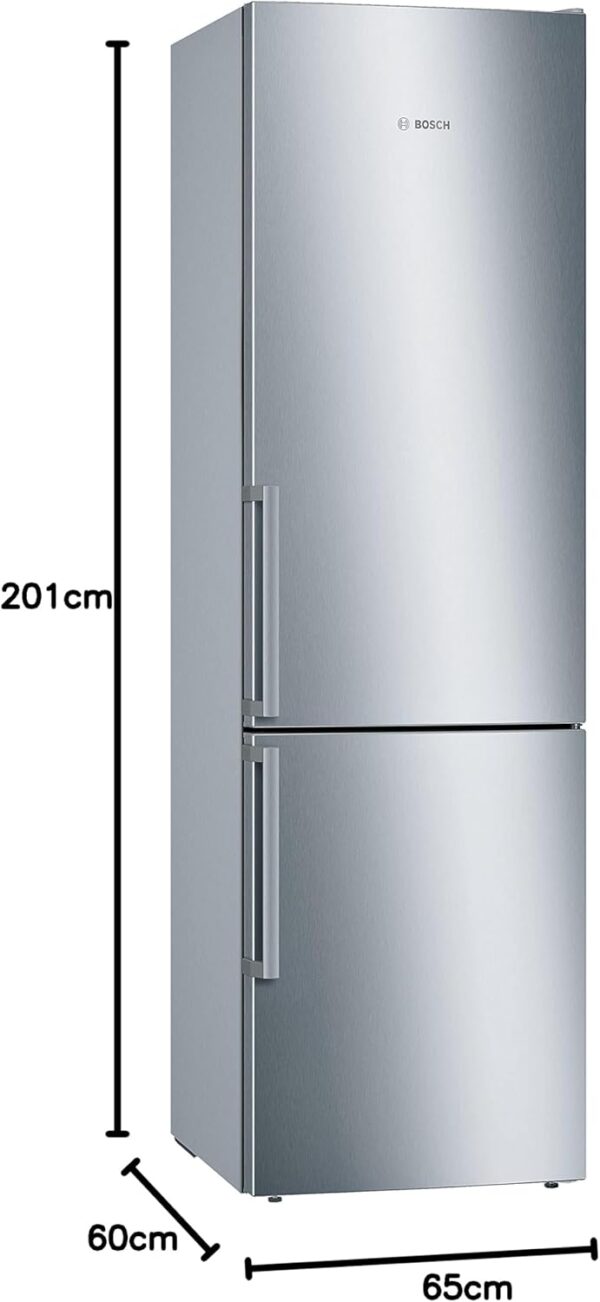 Bosch KGE398IBP - Série 6, Réfrigérateur Combiné Pose-Libre 201 cm, Inox Anti-Trace de Doigts, Classe Énergétique B – Image 4