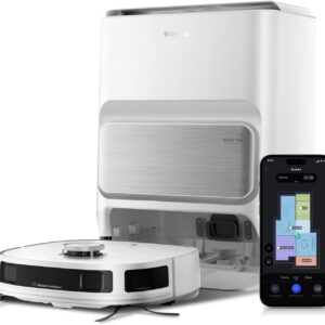 Eureka J12 Ultra - Robot aspirateur laveur 5000 Pa avec station automatique de vidange, lavage et séchage, navigation LiDAR 3D IA