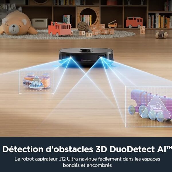 Eureka J12 Ultra - Robot Aspirateur Laveur avec Station Automatique, Vidange, Lavage et Séchage, 5000Pa, Navigation LiDAR et IA – Image 5