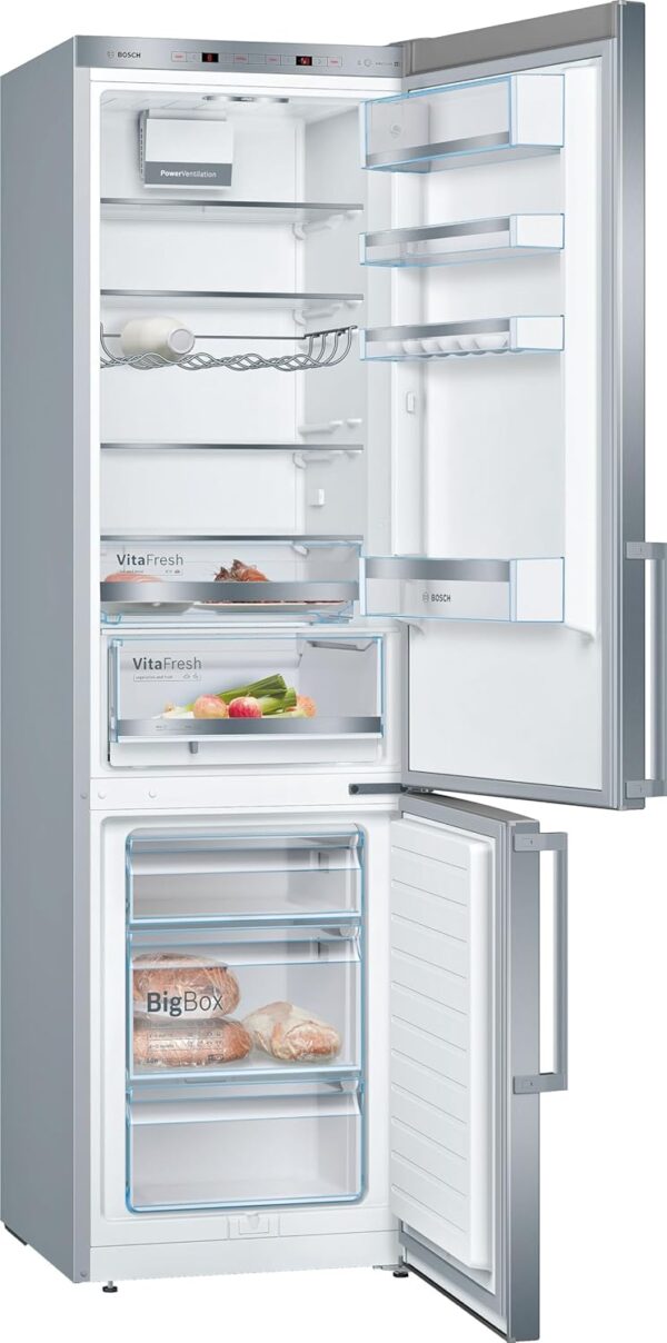 Bosch KGE398IBP - Série 6, Réfrigérateur Combiné Pose-Libre 201 cm, Inox Anti-Trace de Doigts, Classe Énergétique B – Image 9