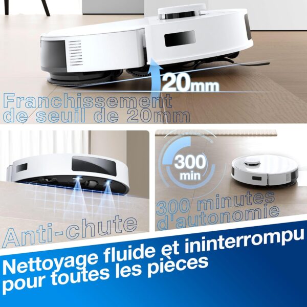ECOVACS DEEBOT N20 Plus - Robot Aspirateur Laveur 8000Pa avec Vidange Auto – Image 4