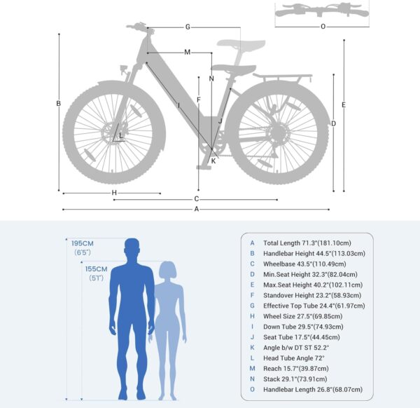 Touroll J1/J1 St Vélo Électrique, 27.5" vélo électrique Adulte, Vélo de Trekking avec Moteur 250 W, Batterie 15.6AH, Autonomie 100 km, E-Bike, vélo électrique Urbain – Image 2