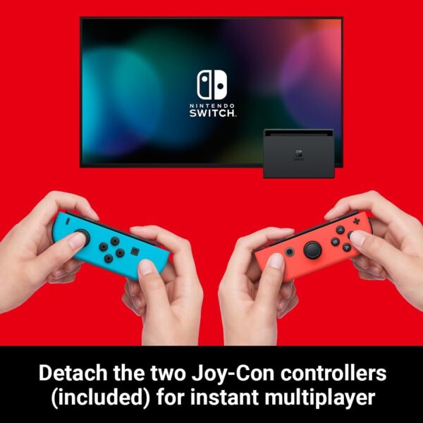 NINTENDO Switch Console de Jeux Portables 15,8 cm (6.2") 32 Go Écran Tactile WiFi Bleu, Gris, Rouge – Image 4
