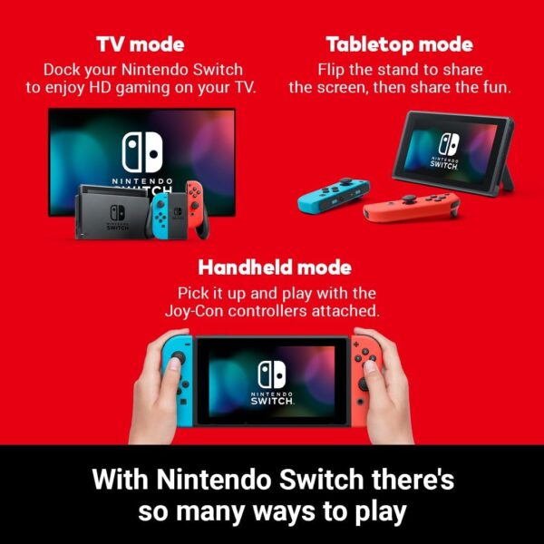 NINTENDO Switch Console de Jeux Portables 15,8 cm (6.2") 32 Go Écran Tactile WiFi Bleu, Gris, Rouge – Image 5