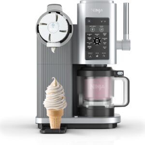 Sorbetière Ninja Swirl by CREAMi gris platine avec 2 pots et 13 programmes pour glaces, gelatos et milkshakes maison