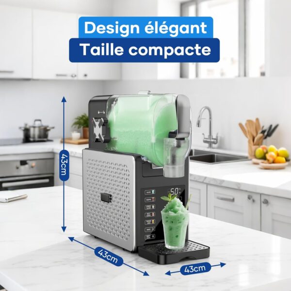Slush Machine – Machine à slushie de 2,5 L, pas besoin de glace, avec écran LED, 6 programmes prédéfinis pour margaritas, frappés, milkshakes et service doux, fonctionnement à un bouton, nettoyage – Image 2