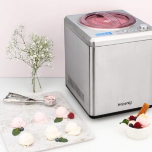 Sorbetière professionnelle H.Koenig HF340 inox - Cuve 2L avec maintien du froid