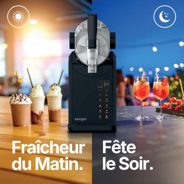 Seeger SuperSlush Machine à Granita - 7-en-1 (Slush, Granité, Cocktails, Frappés) - 2L - 7 Programmes - Noir - SLFR1BK – Image 2