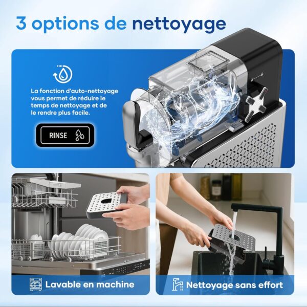 Slush Machine – Machine à slushie de 2,5 L, pas besoin de glace, avec écran LED, 6 programmes prédéfinis pour margaritas, frappés, milkshakes et service doux, fonctionnement à un bouton, nettoyage – Image 4