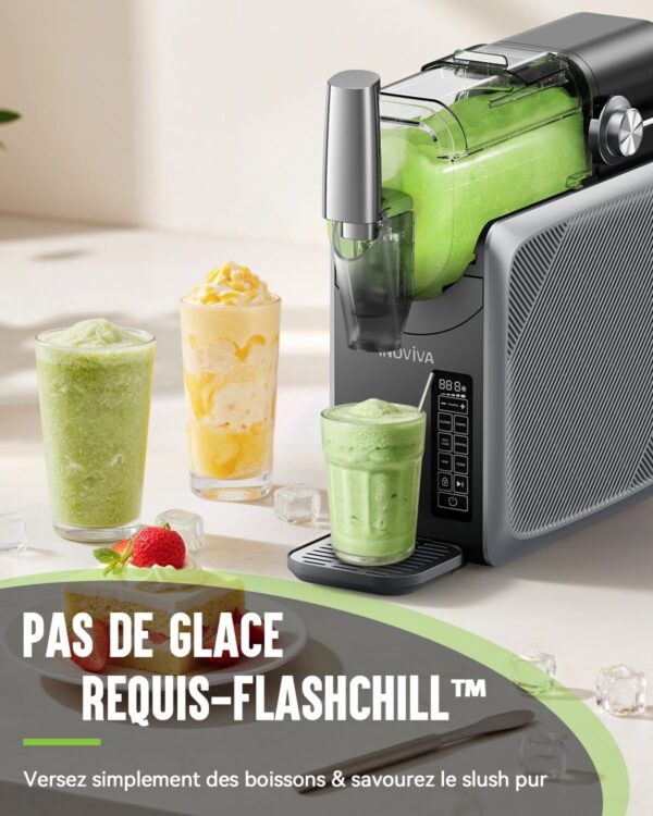 INOVIVA Machine à Slush, Pas besoin de glace, Machine à Slushie de 2L pour la maison avec autonettoyage, 5 programmes préréglés, Slushie congelés, Margaritas, Frappés, Milkshake (S1.2 Version) – Image 7