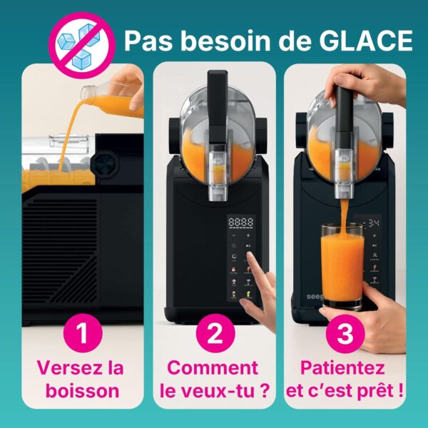 Seeger SuperSlush Machine à Granita - 7-en-1 (Slush, Granité, Cocktails, Frappés) - 2L - 7 Programmes - Noir - SLFR1BK – Image 6