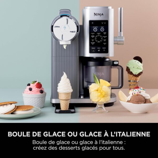 Ninja Swirl by CREAMi Sorbetière & Machine à Glaces – 2 Pots, 13 Programmes (Crème glacée, Gelato, Sorbet, Milkshake, Option Extra) – Machine Gris Platine – NC701EU – Image 4