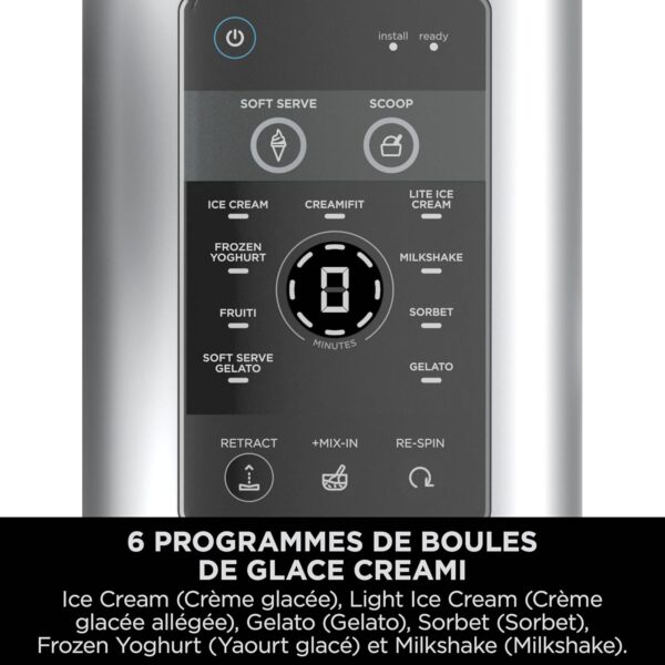 Ninja Swirl by CREAMi Sorbetière & Machine à Glaces – 2 Pots, 13 Programmes (Crème glacée, Gelato, Sorbet, Milkshake, Option Extra) – Machine Gris Platine – NC701EU – Image 6