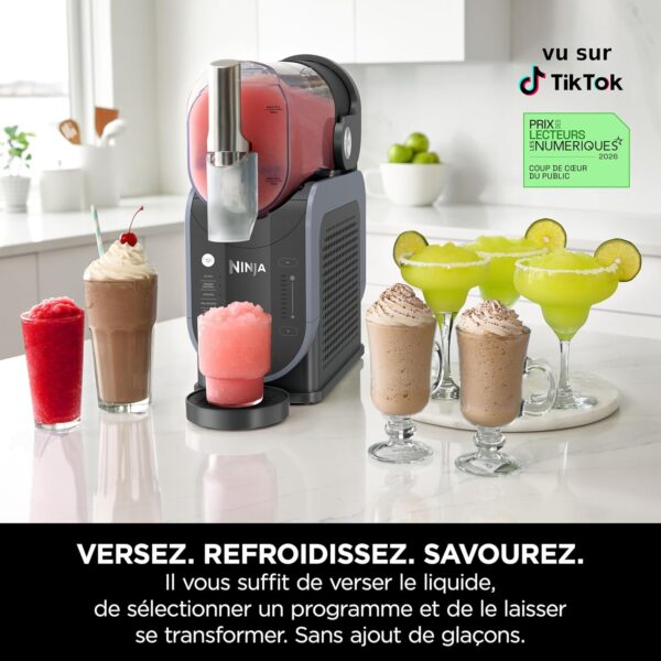Ninja SLUSHi – Machine à Boissons Glacées (Granités, Cocktails, Frappés, Milkshakes) – 1,9 L – Sans Glace ni Préparation – Bleu & Gris – FS301EU – Image 7