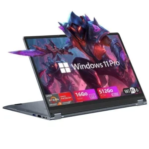 PC Portable -15.6''FHD -Écran tactile 360° Flip-AMD Ryzen3 3200(jusqu'à 3.5Ghz)-DDR4 16Go RAM 512Go SSD -Windows 11 Pro-Ordinateur