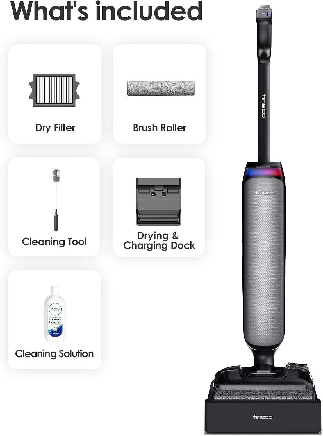 Tineco Floor One S7 Artist Aspirateur Laveur 50min 22 000Pa Flashdry à 85°C – Image 2