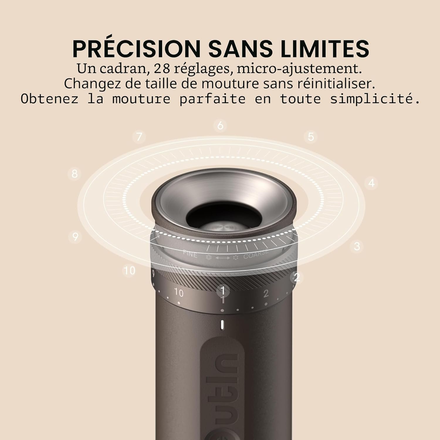 OutIn Fino Moulin à café électrique à meules coniques, Tundra Brown – Image 6