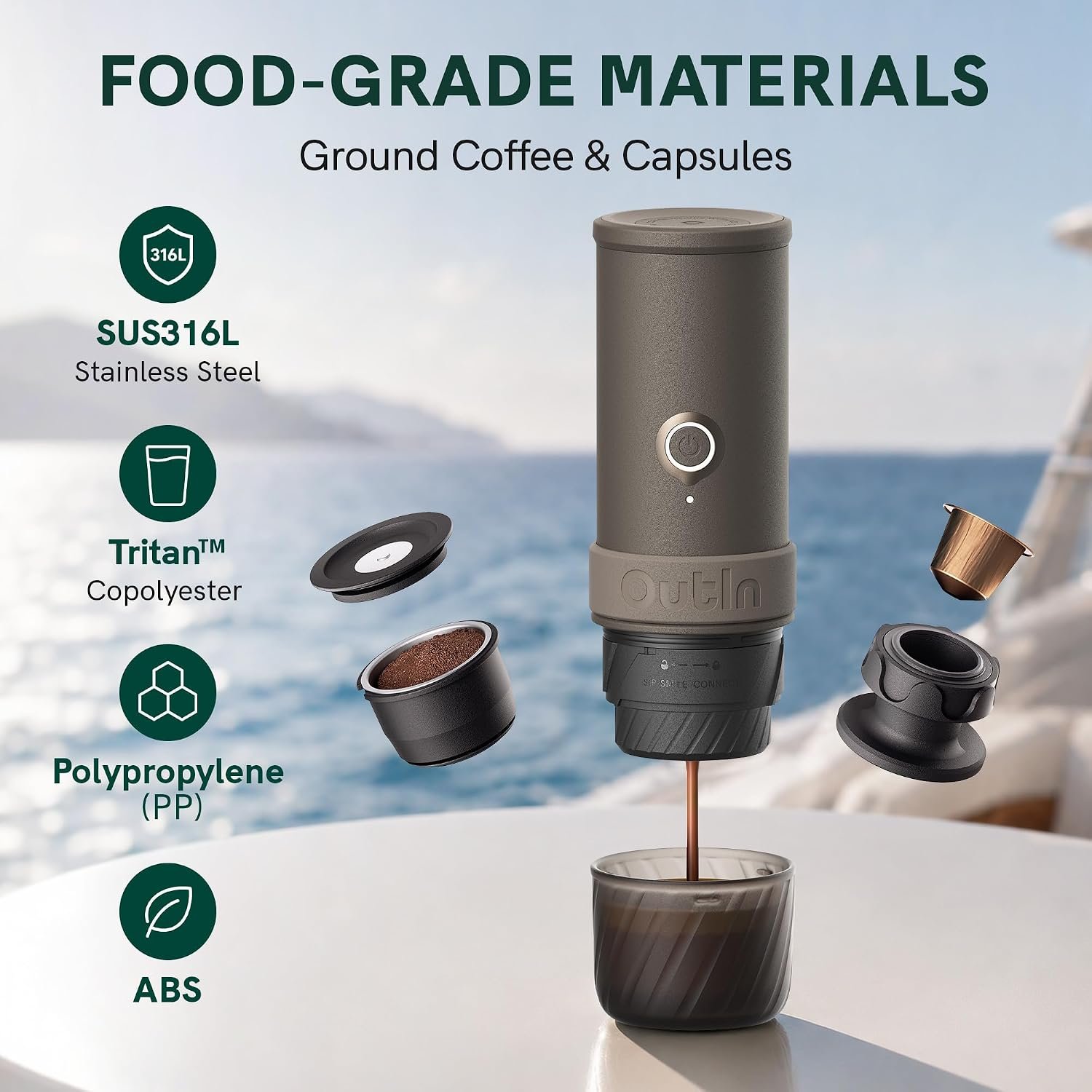 OutIn Mino Machine à espresso électrique portable, Tundra Brow – Image 4
