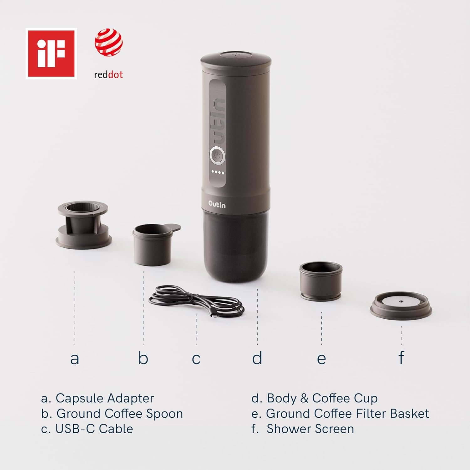 OutIn Nano Machine à espresso électrique portable USB-C, Space Grey – Image 6