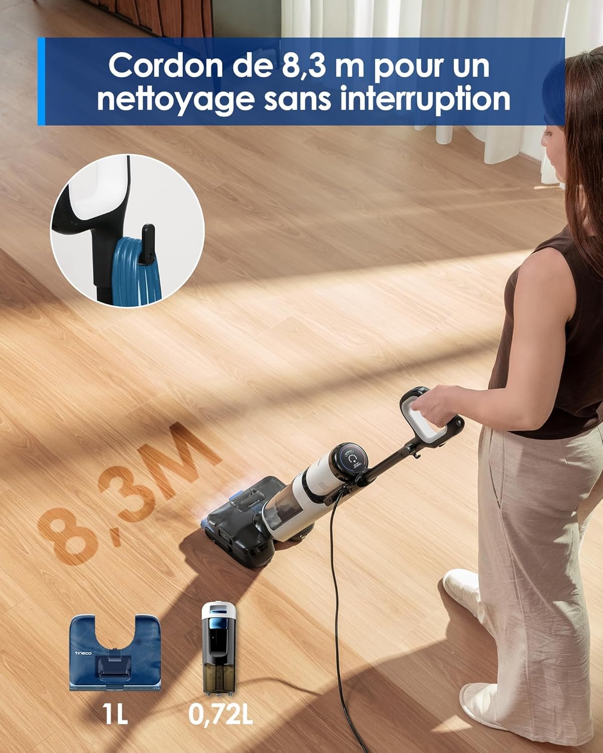 Tineco Floor One S6 Stretch Steam Nettoyeur Vapeur, 160℃ HyperSteam – Image 3