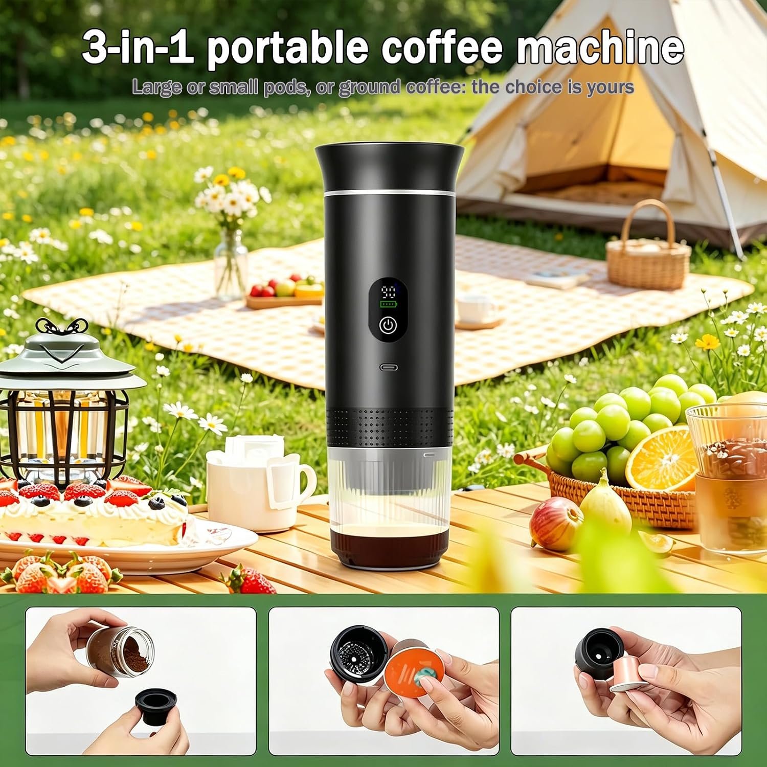 Machine à Cafe Portable, Convient pour Maison, Pour Voyage,Camping,Voiture – Image 3
