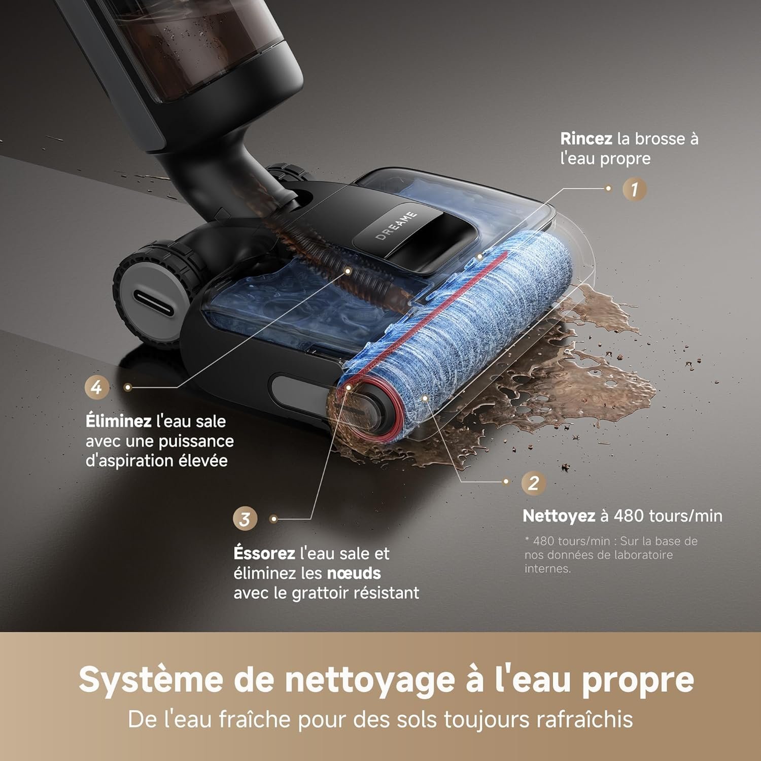 dreame H15 Pro Aspirateur Laveur, Bras robotisé AI, couv. Triple arête – Image 2